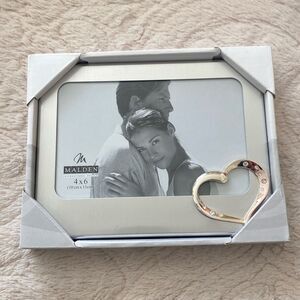 Malden Silver Photo Frame with Beautiful Rhinestone Heart. Holds a 4x6 Photo